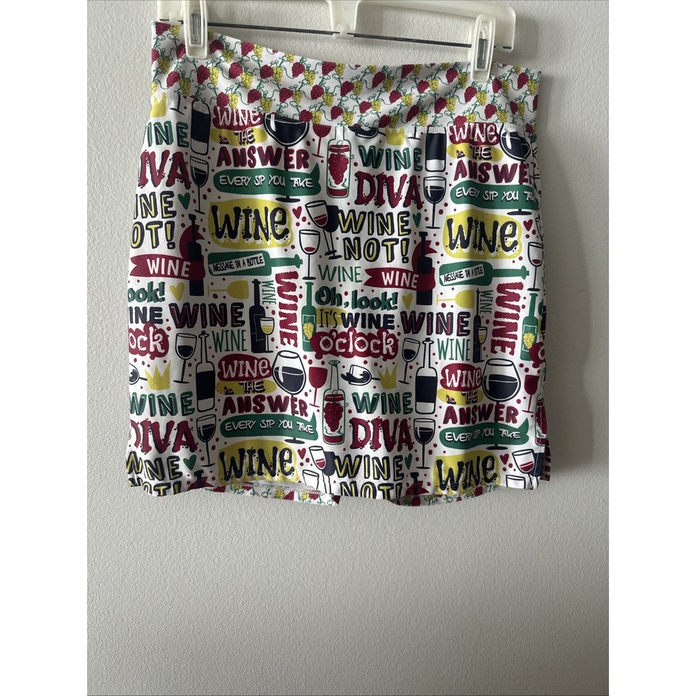 Skort Obsession Wine Not Golf Pickleball Tennis Athletic Pockets Under Large